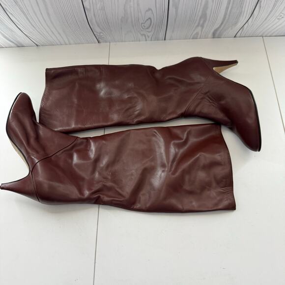 Vintage Women’s Brown Leather Heeled Boots Argentina Size 9  Unbranded - Picture 5 of 11